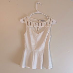 Medium Charlotte Russe gold beaded tank top.